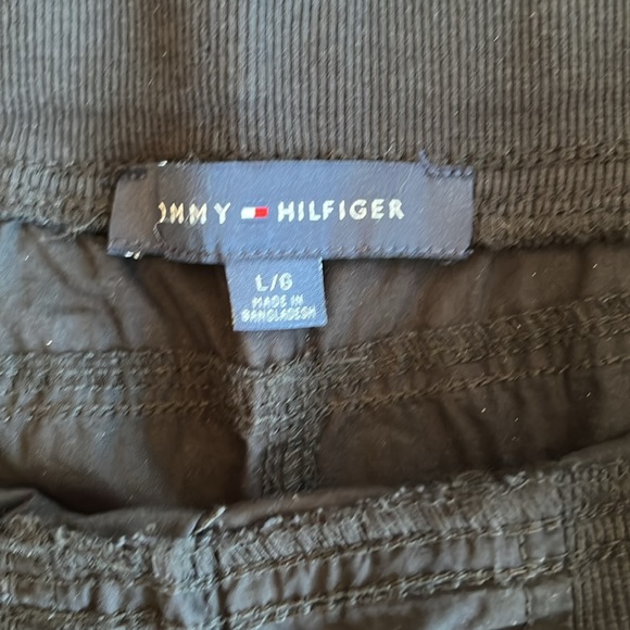 TOMMY HILFIGER Womens Black Drawstring Waist Rolled Cuffs High Waist Shorts L - Picture 6 of 12